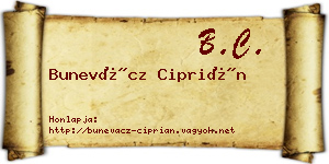 Bunevácz Ciprián névjegykártya